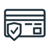 Icone de carte bancaire sécurisée
